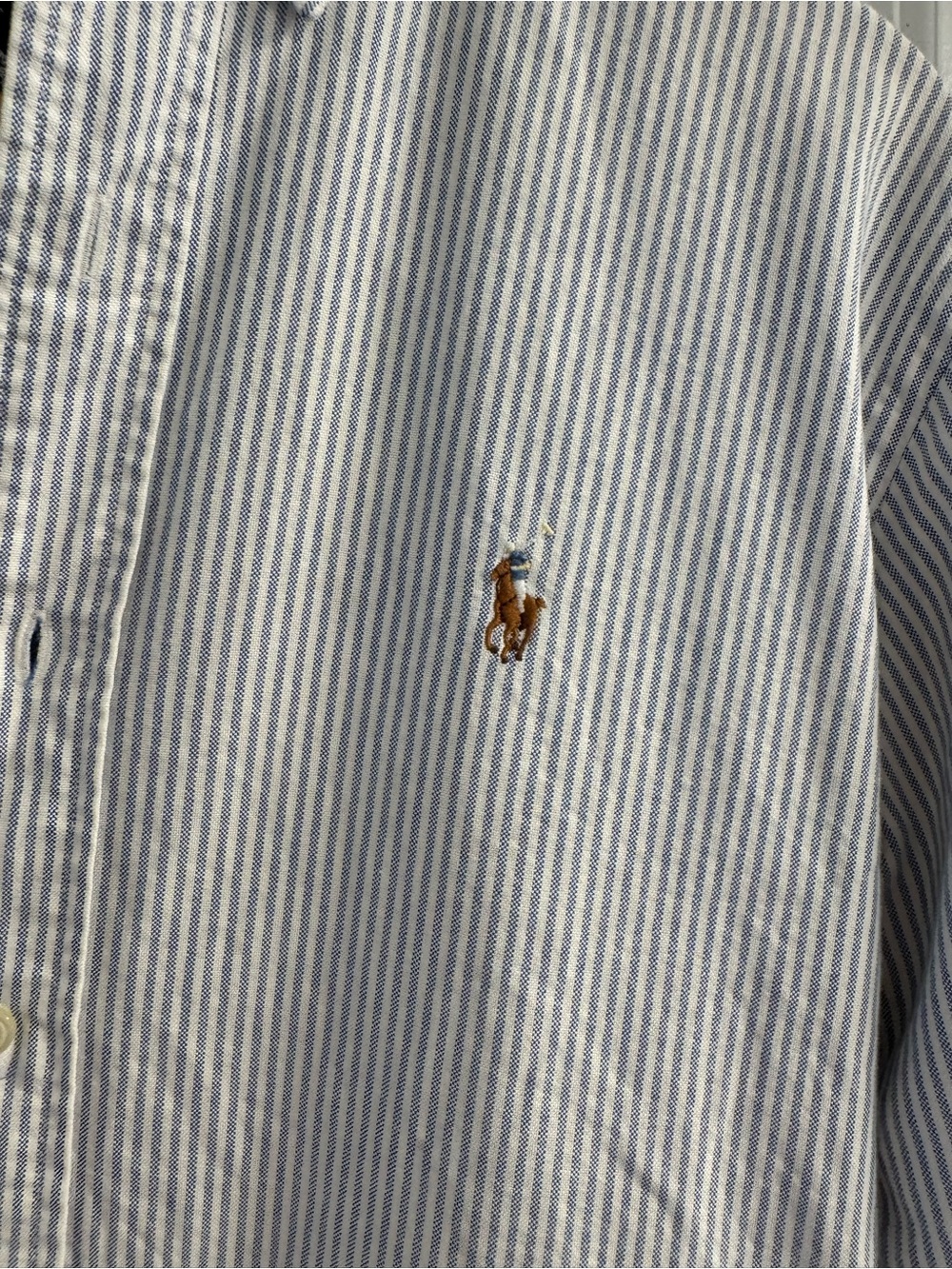 Ralph Lauren Blue Stripe Oxford Button-Down Shirt - Picture 5 of 6